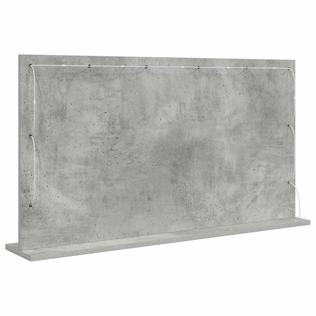 Specchio da Vanità Grigio cemento 100 x 55 x 18 cm Rettangolare