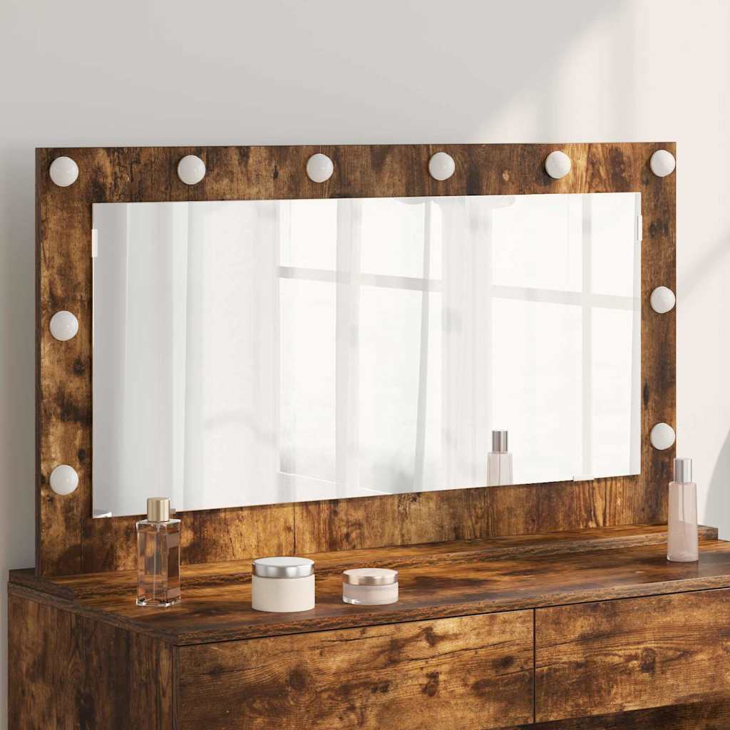 Specchio da Vanità Rovere fumé 100 x 55 x 18 cm Rettangolare