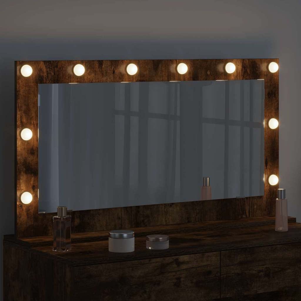 Specchio da Vanità Rovere fumé 100 x 55 x 18 cm Rettangolare