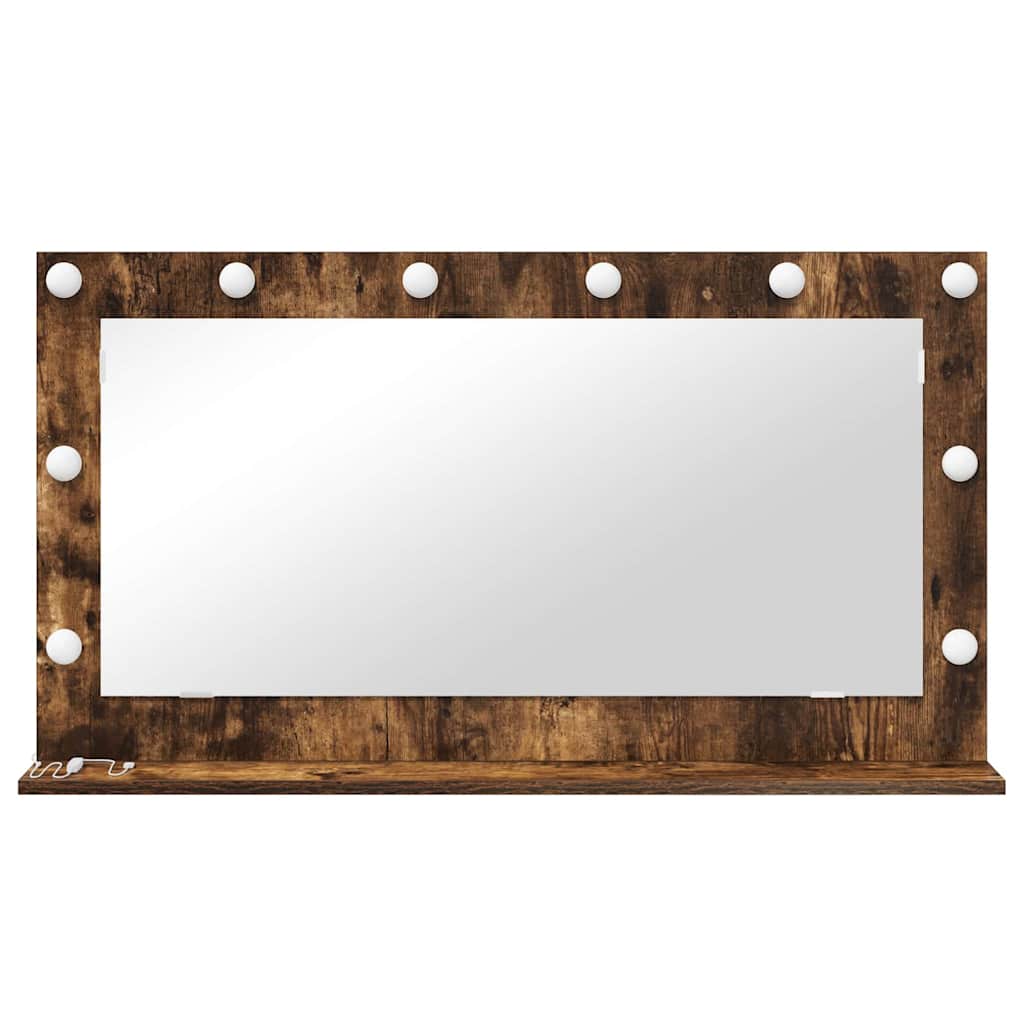 Specchio da Vanità Rovere fumé 100 x 55 x 18 cm Rettangolare