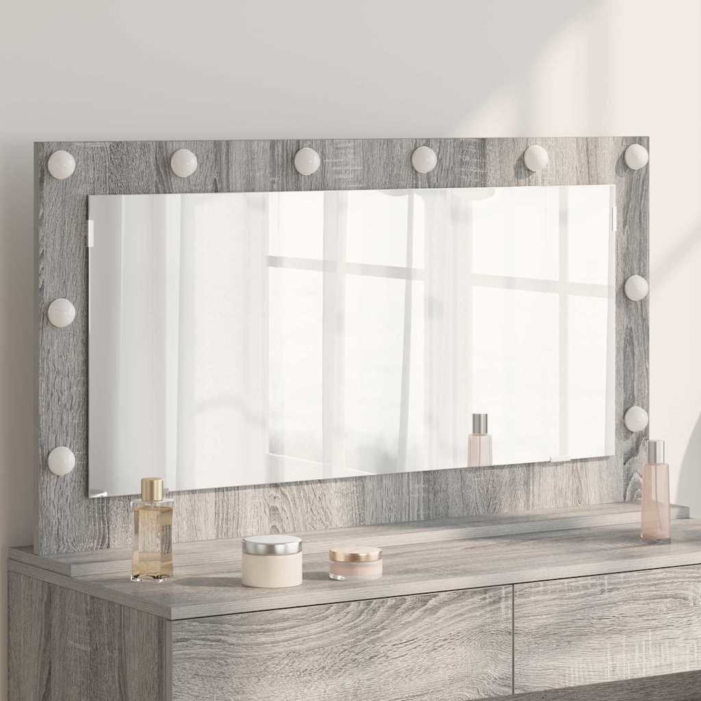 Specchio da Vanità Grigio Sonoma 100 x 55 x 18 cm Rettangolare