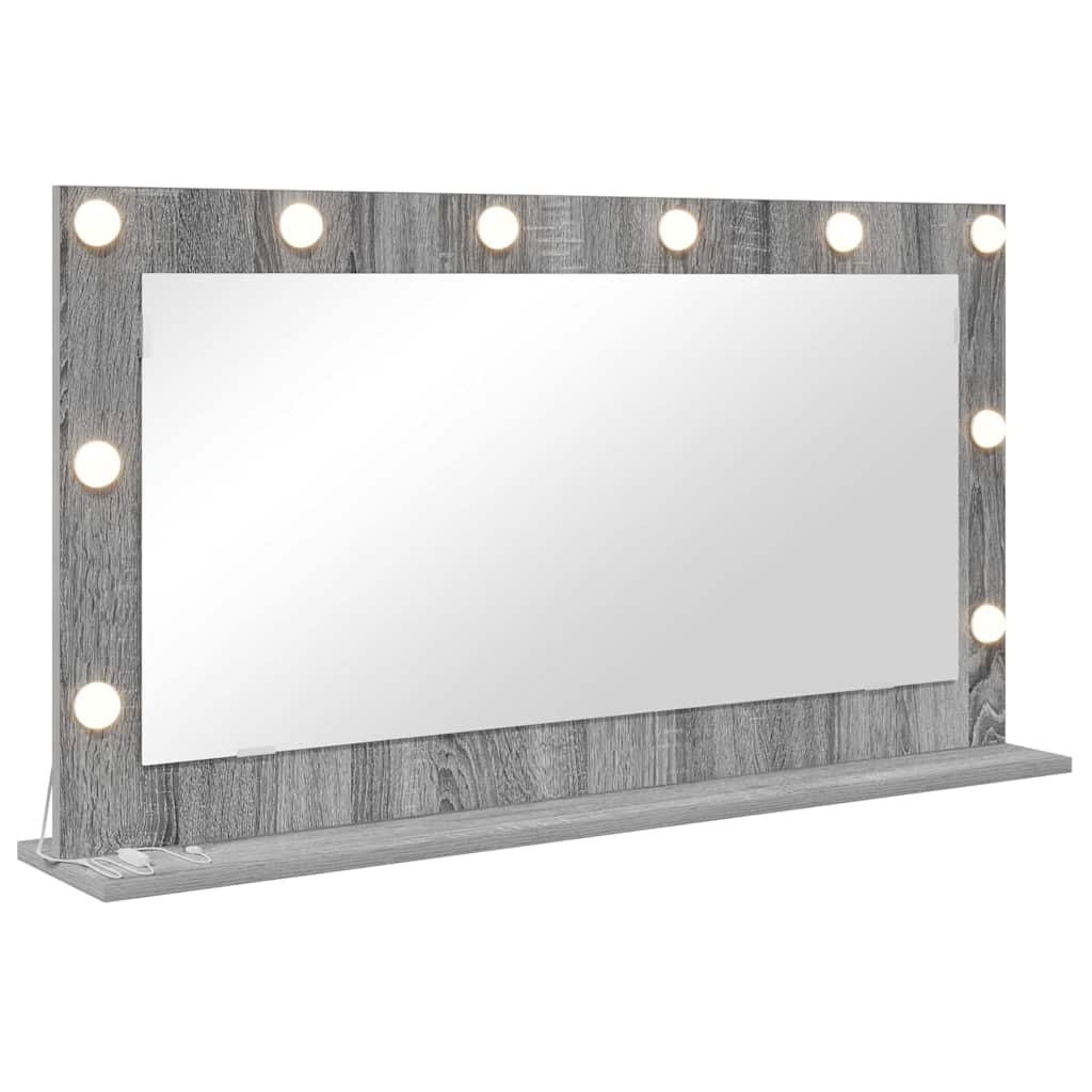 Specchio da Vanità Grigio Sonoma 100 x 55 x 18 cm Rettangolare
