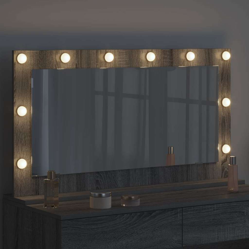 Specchio da Vanità Grigio Sonoma 100 x 55 x 18 cm Rettangolare