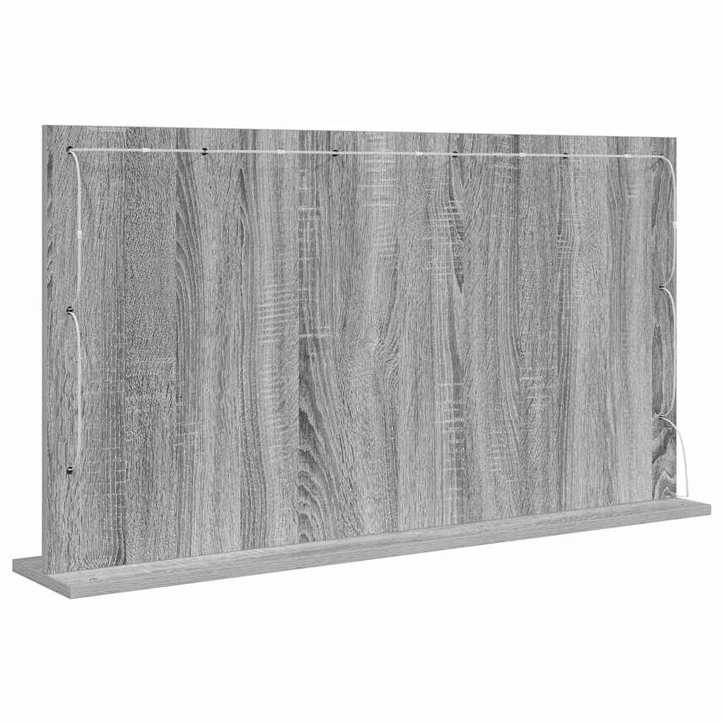 Specchio da Vanità Grigio Sonoma 100 x 55 x 18 cm Rettangolare