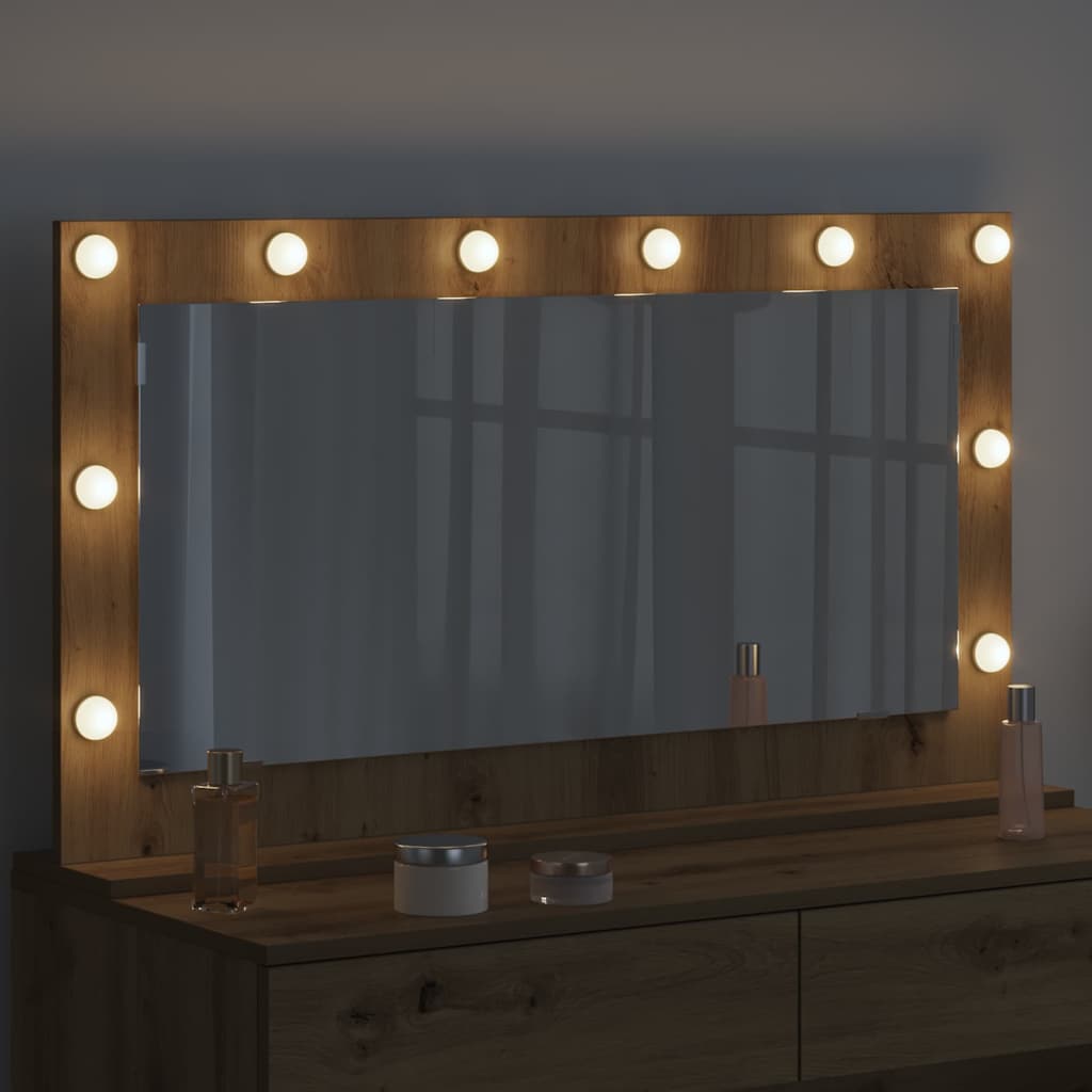 Specchio da Vanità Rovere artigianale 100 x 55 x 18 cm
