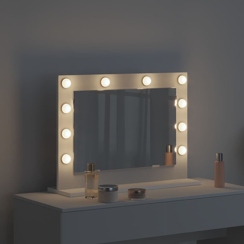 Specchio da Vanità Bianco 60 x 45 x 18 cm Rettangolare