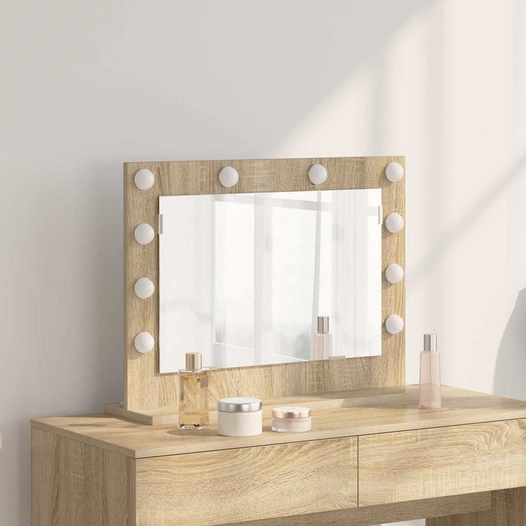 Specchio da Vanità Rovere Sonoma 60 x 45 x 18 cm Rettangolare