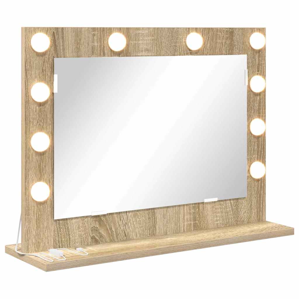 Specchio da Vanità Rovere Sonoma 60 x 45 x 18 cm Rettangolare