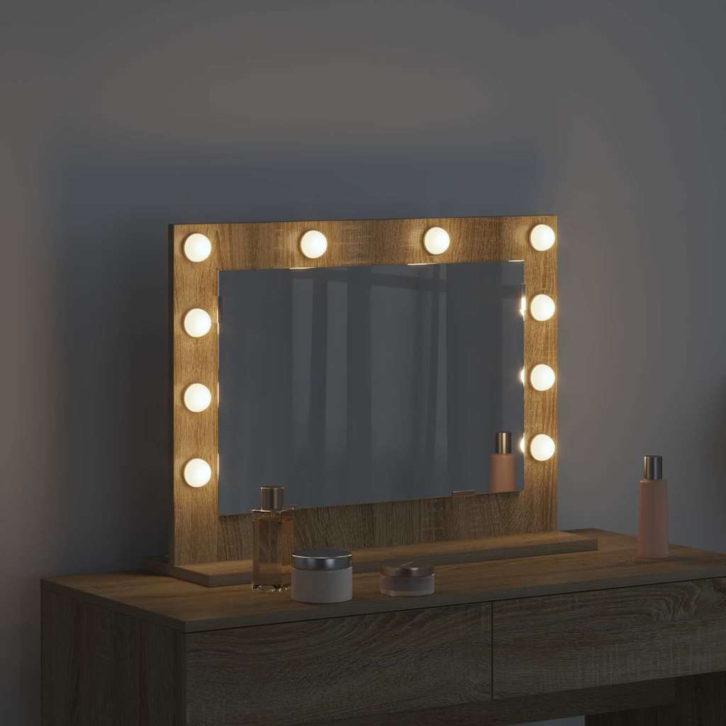 Specchio da Vanità Rovere Sonoma 60 x 45 x 18 cm Rettangolare
