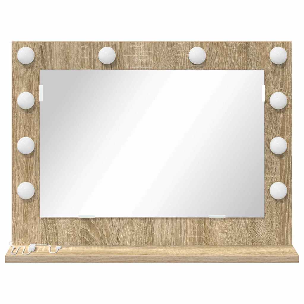 Specchio da Vanità Rovere Sonoma 60 x 45 x 18 cm Rettangolare