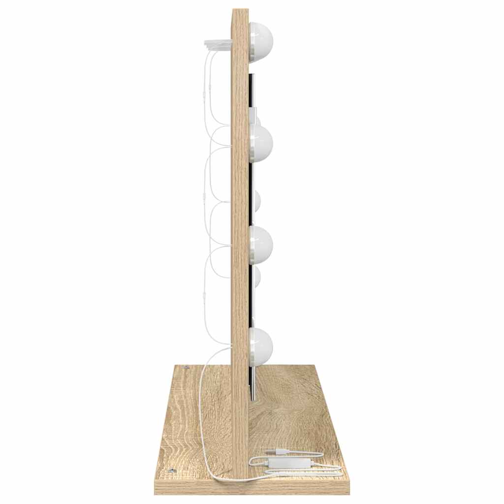 Specchio da Vanità Rovere Sonoma 60 x 45 x 18 cm Rettangolare