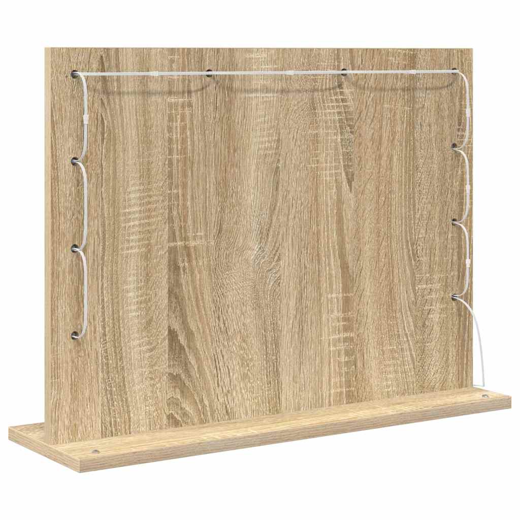 Specchio da Vanità Rovere Sonoma 60 x 45 x 18 cm Rettangolare
