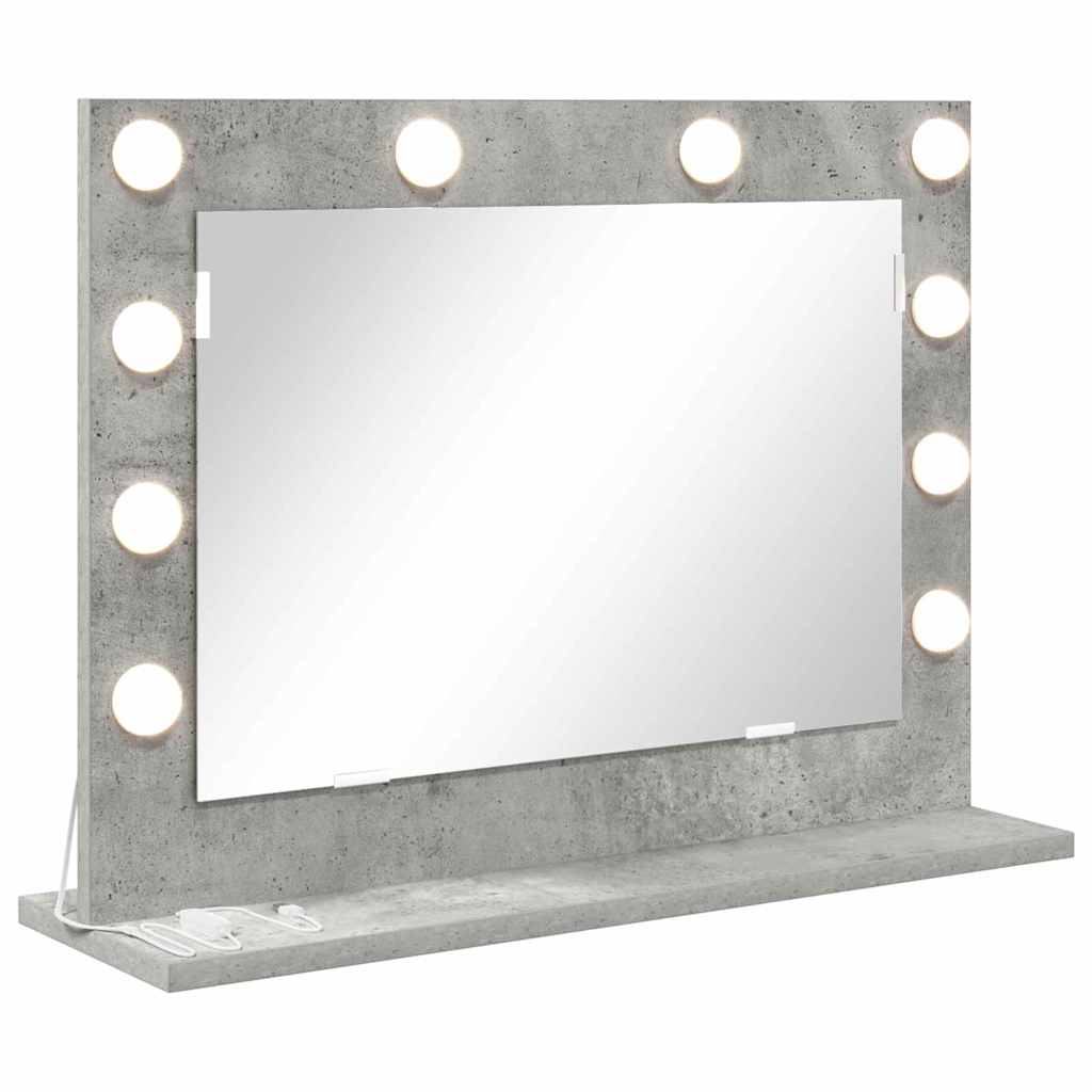 Specchio da Vanità Grigio cemento 60 x 45 x 18 cm Rettangolare