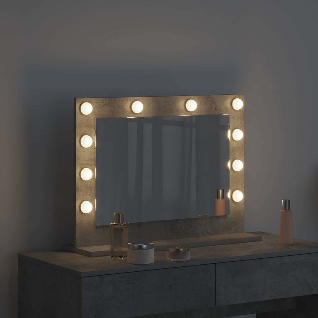 Specchio da Vanità Grigio cemento 60 x 45 x 18 cm Rettangolare