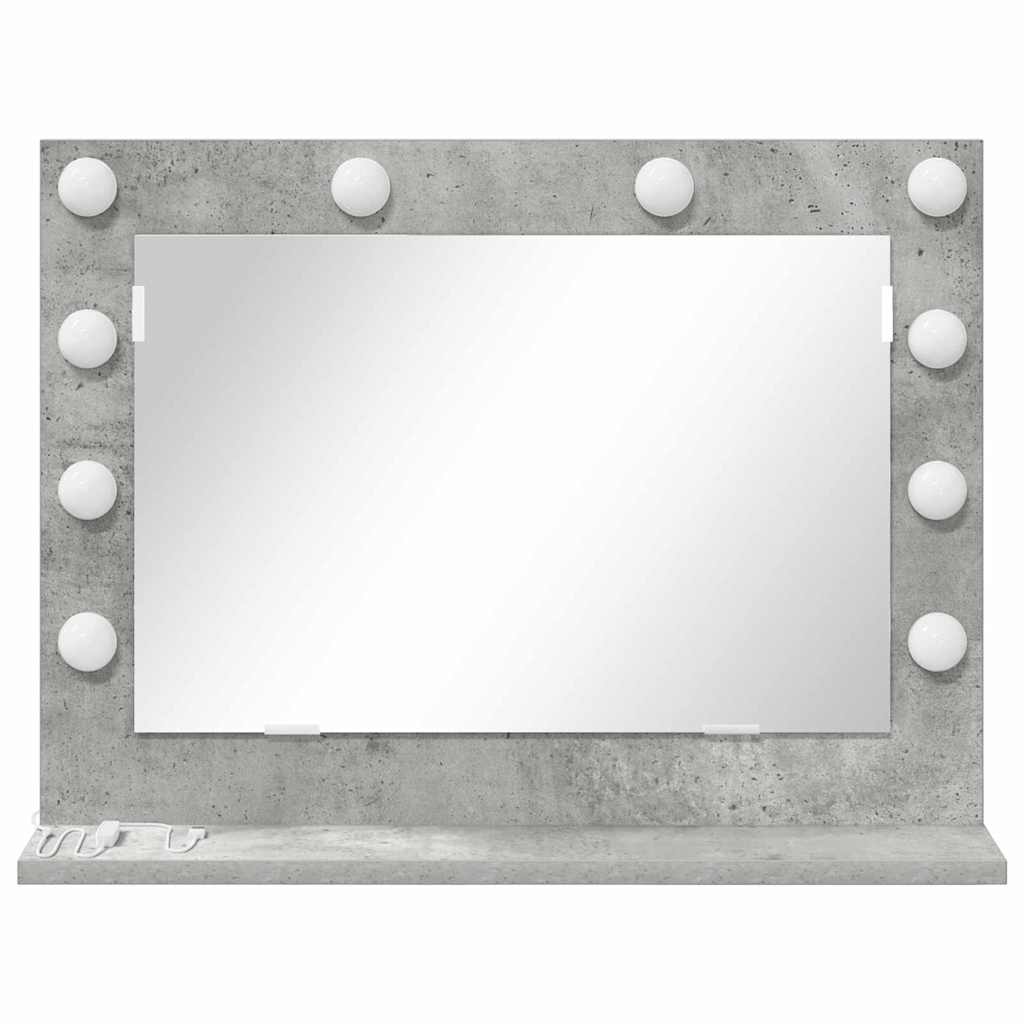 Specchio da Vanità Grigio cemento 60 x 45 x 18 cm Rettangolare