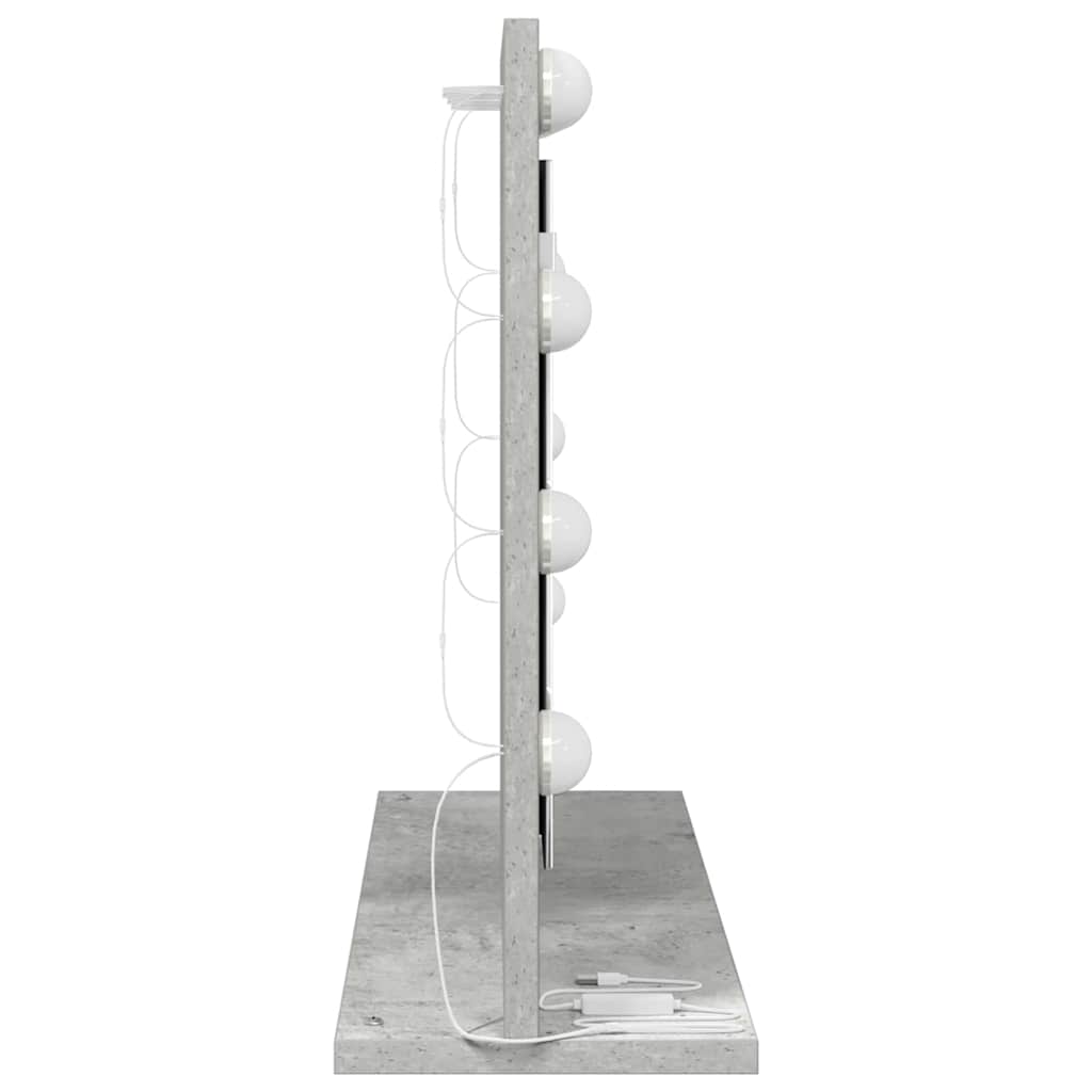 Specchio da Vanità Grigio cemento 60 x 45 x 18 cm Rettangolare