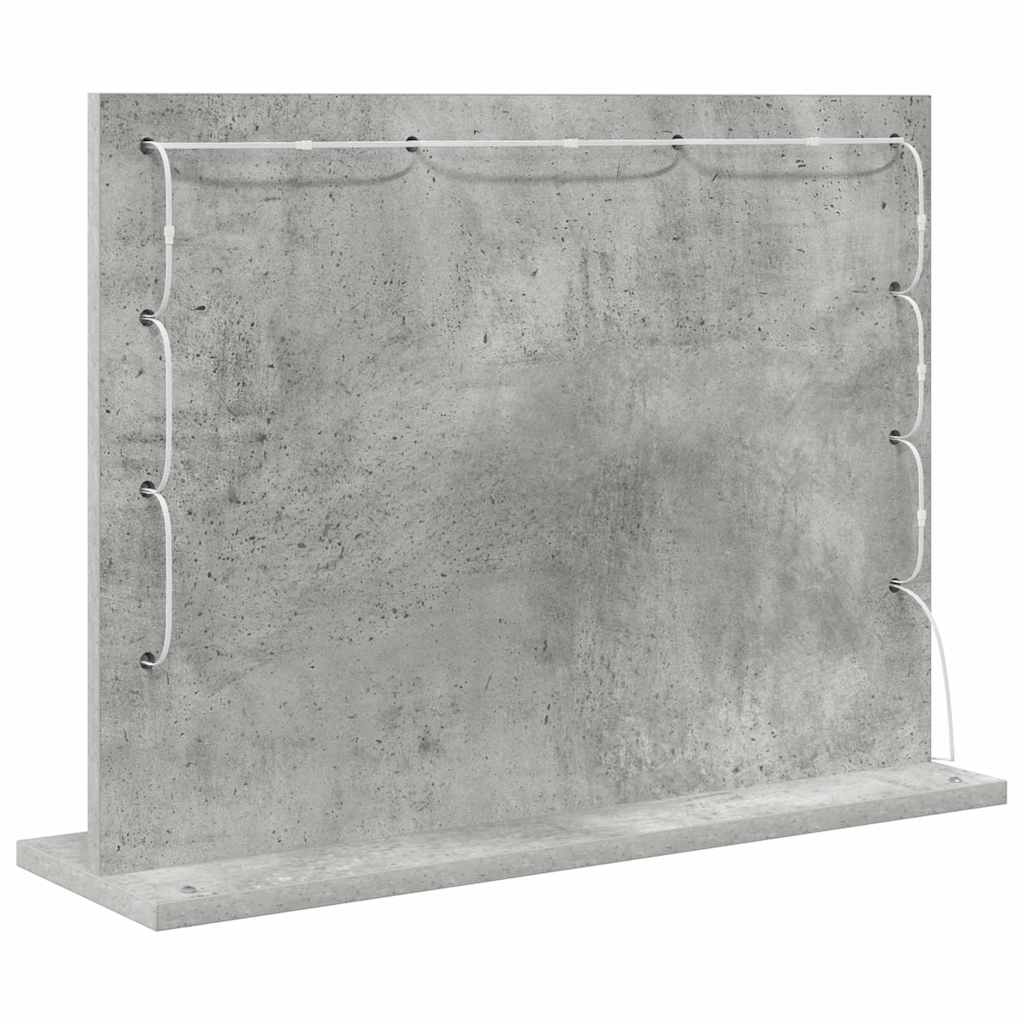 Specchio da Vanità Grigio cemento 60 x 45 x 18 cm Rettangolare