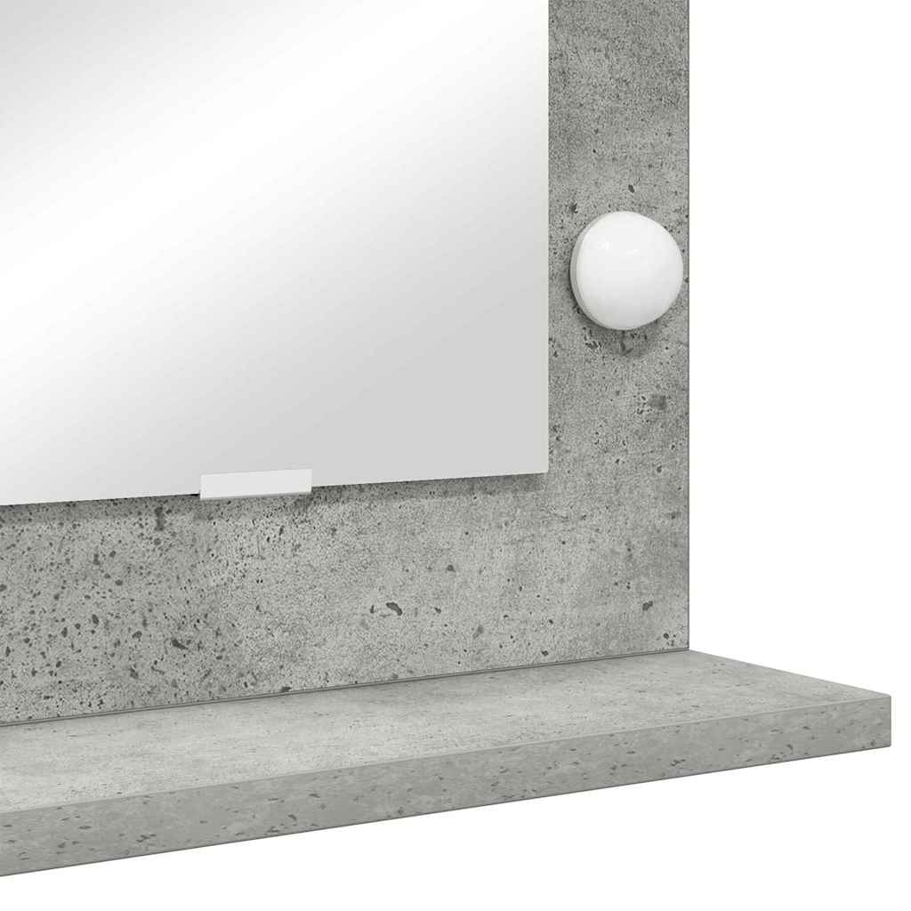 Specchio da Vanità Grigio cemento 60 x 45 x 18 cm Rettangolare