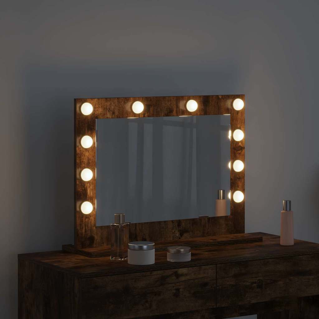 Specchio da Vanità Rovere fumé 60 x 45 x 18 cm Rettangolare