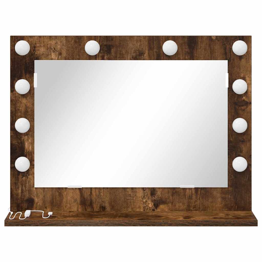Specchio da Vanità Rovere fumé 60 x 45 x 18 cm Rettangolare