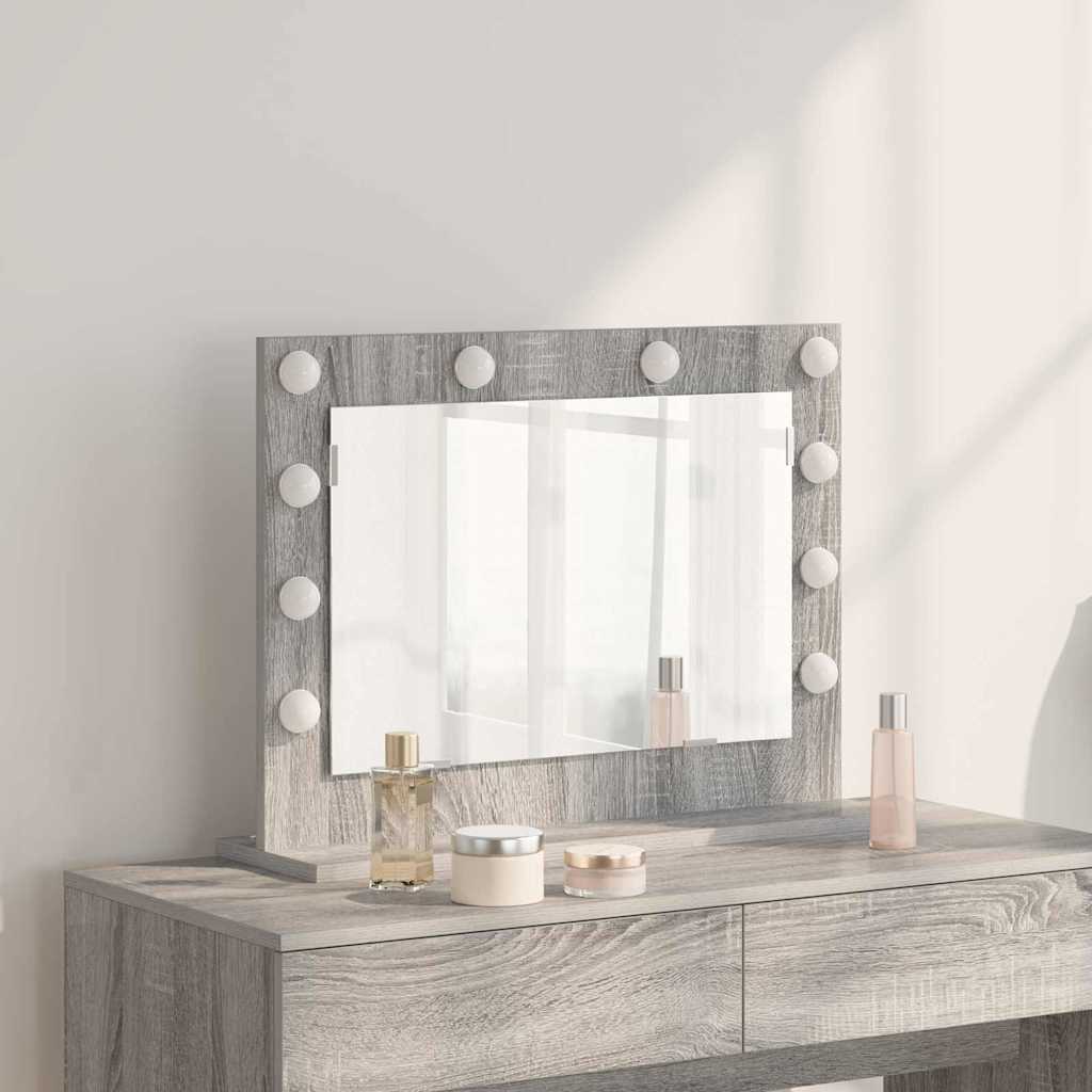 Specchio da Vanità Grigio Sonoma 60 x 45 x 18 cm Rettangolare