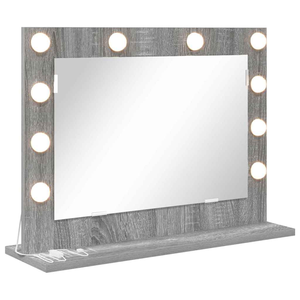 Specchio da Vanità Grigio Sonoma 60 x 45 x 18 cm Rettangolare
