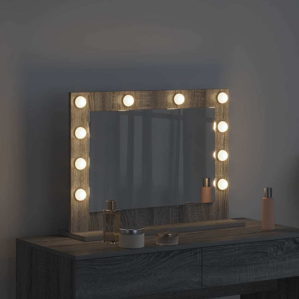 Specchio da Vanità Grigio Sonoma 60 x 45 x 18 cm Rettangolare