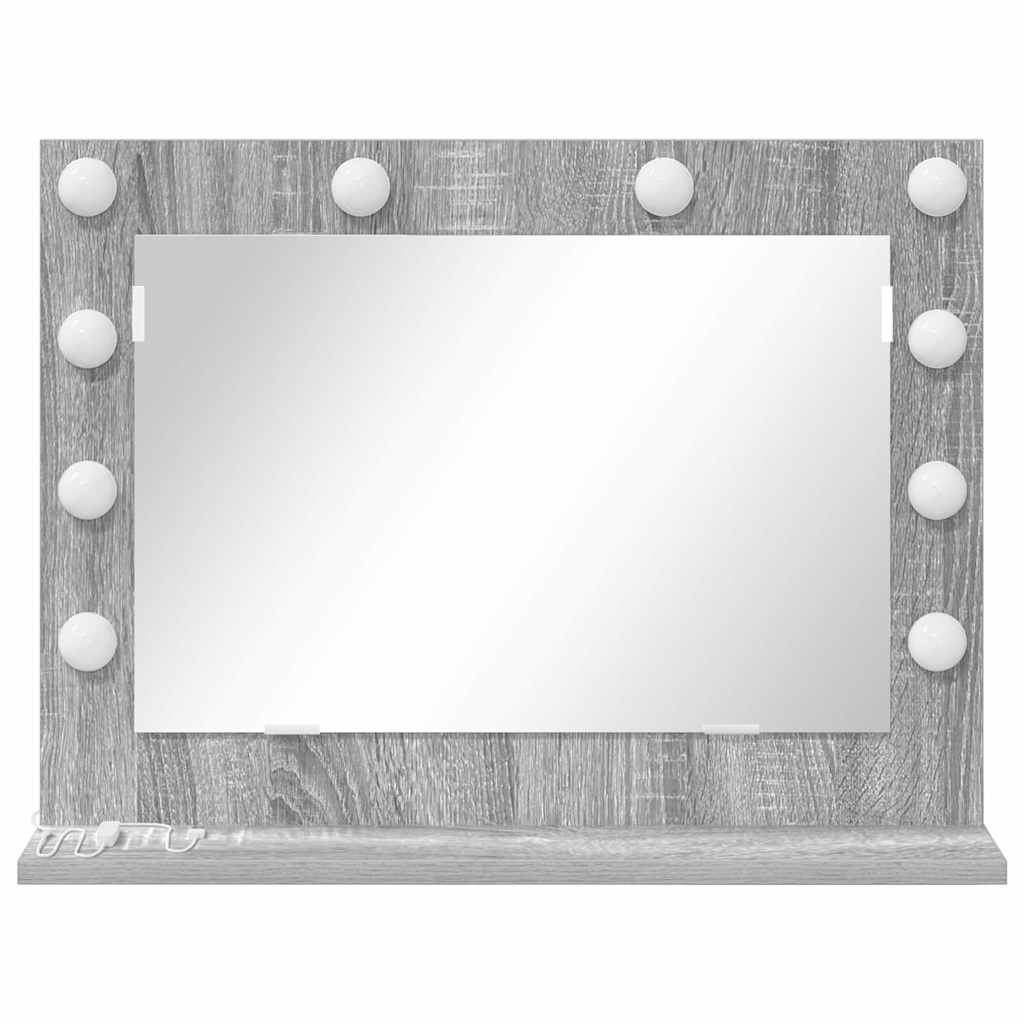 Specchio da Vanità Grigio Sonoma 60 x 45 x 18 cm Rettangolare