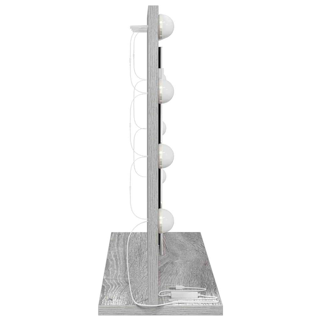 Specchio da Vanità Grigio Sonoma 60 x 45 x 18 cm Rettangolare