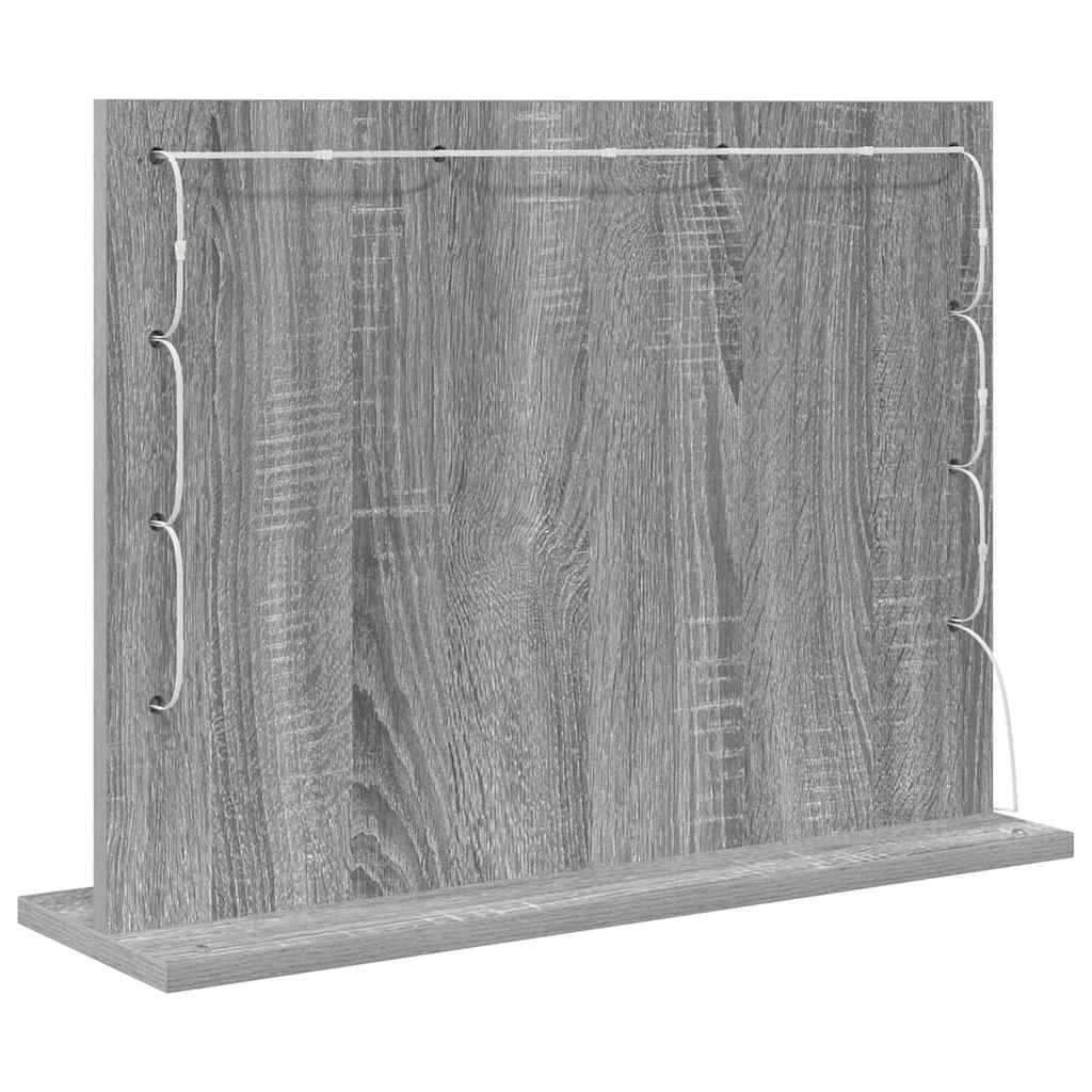 Specchio da Vanità Grigio Sonoma 60 x 45 x 18 cm Rettangolare