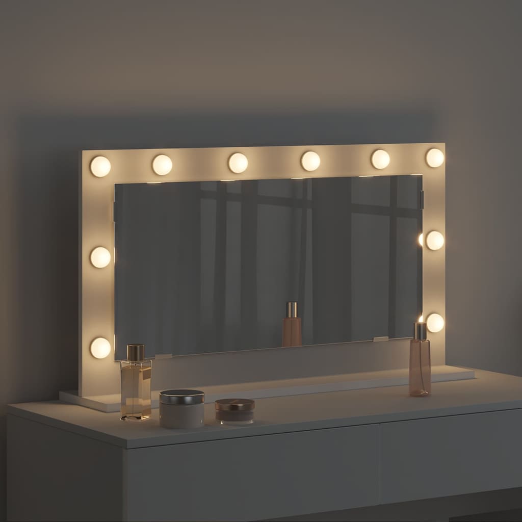Specchio da Vanità Bianco 80 x 45 x 18 cm Rettangolare