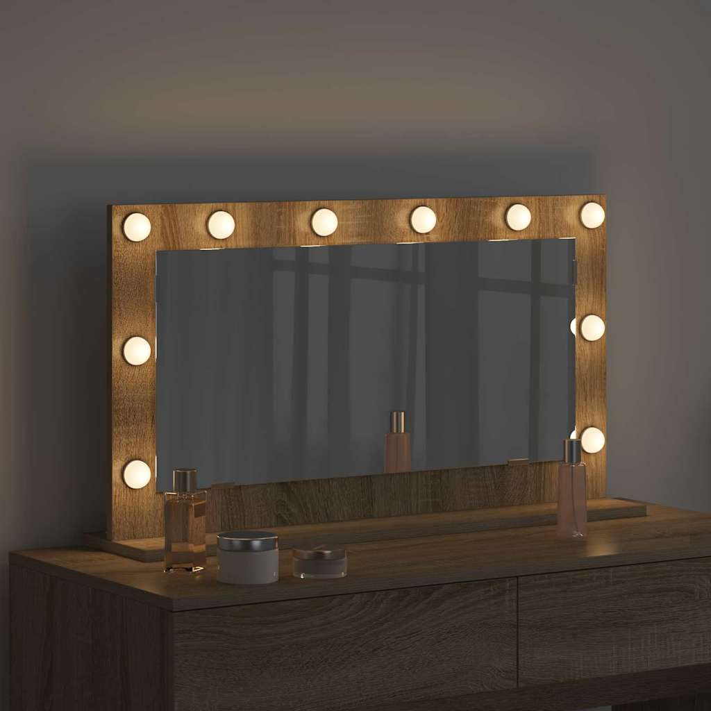Specchio da Vanità Rovere Sonoma 80 x 45 x 18 cm Rettangolare