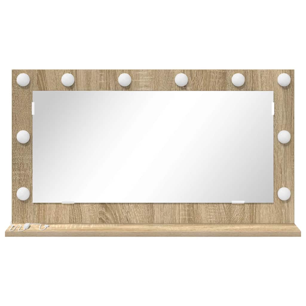 Specchio da Vanità Rovere Sonoma 80 x 45 x 18 cm Rettangolare