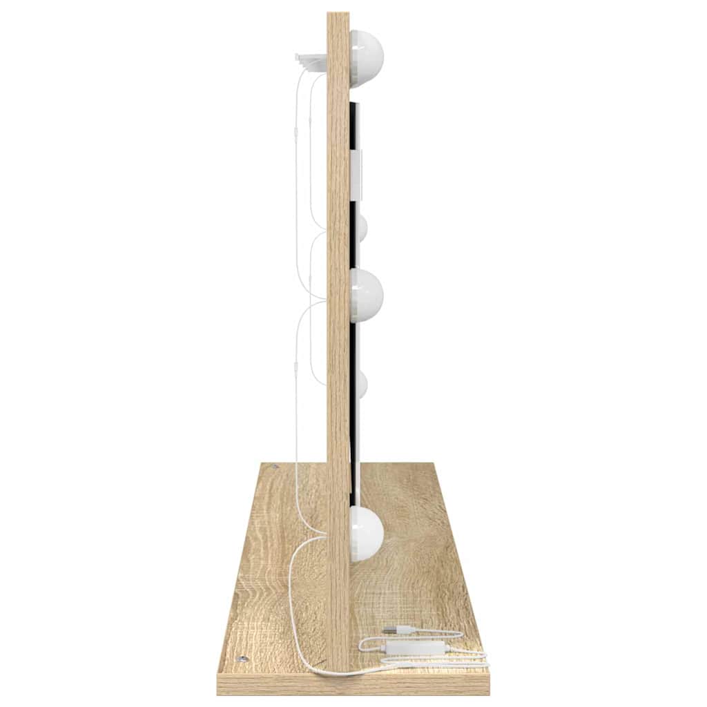 Specchio da Vanità Rovere Sonoma 80 x 45 x 18 cm Rettangolare