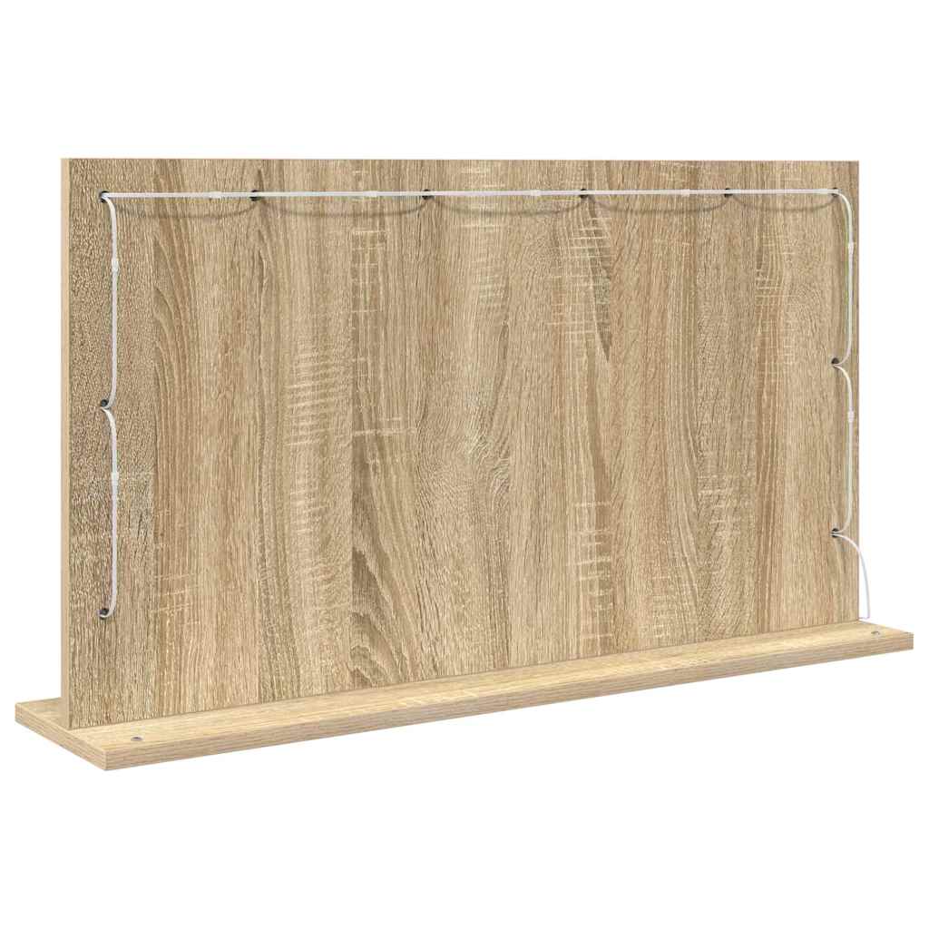Specchio da Vanità Rovere Sonoma 80 x 45 x 18 cm Rettangolare