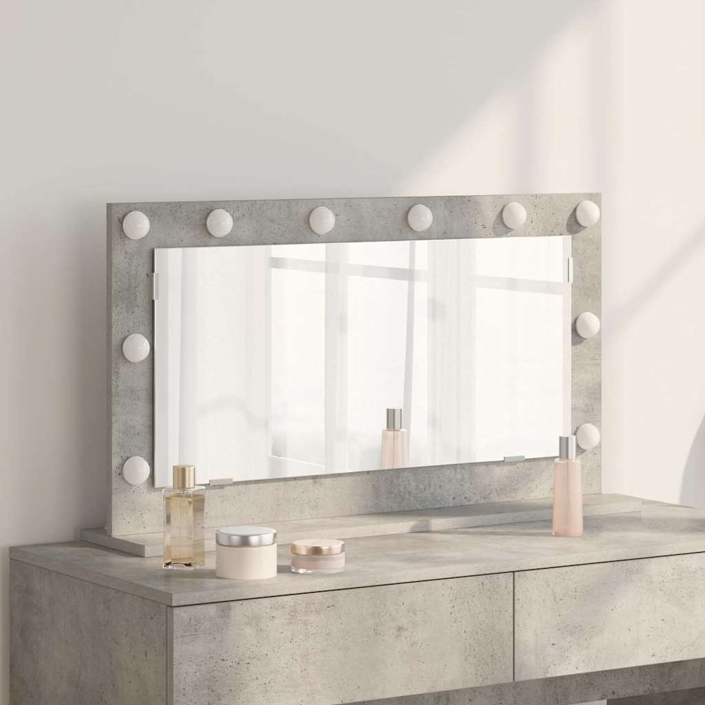 Specchio da Vanità Grigio cemento 80 x 45 x 18 cm Rettangolare
