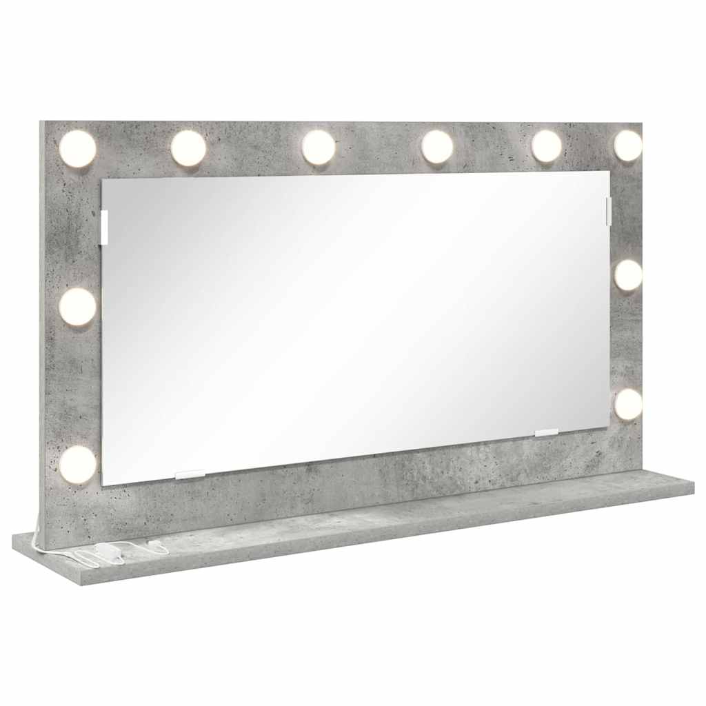 Specchio da Vanità Grigio cemento 80 x 45 x 18 cm Rettangolare