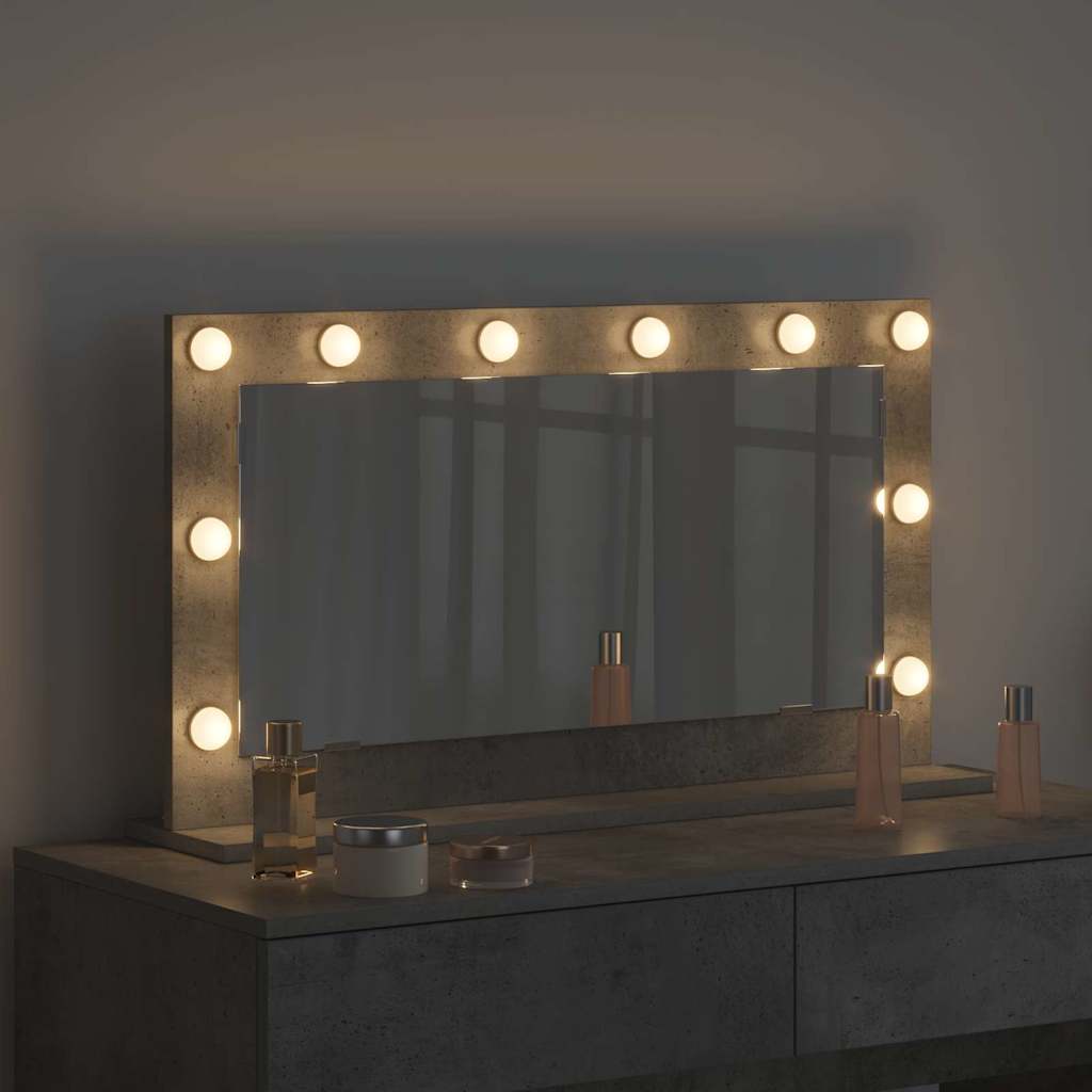 Specchio da Vanità Grigio cemento 80 x 45 x 18 cm Rettangolare