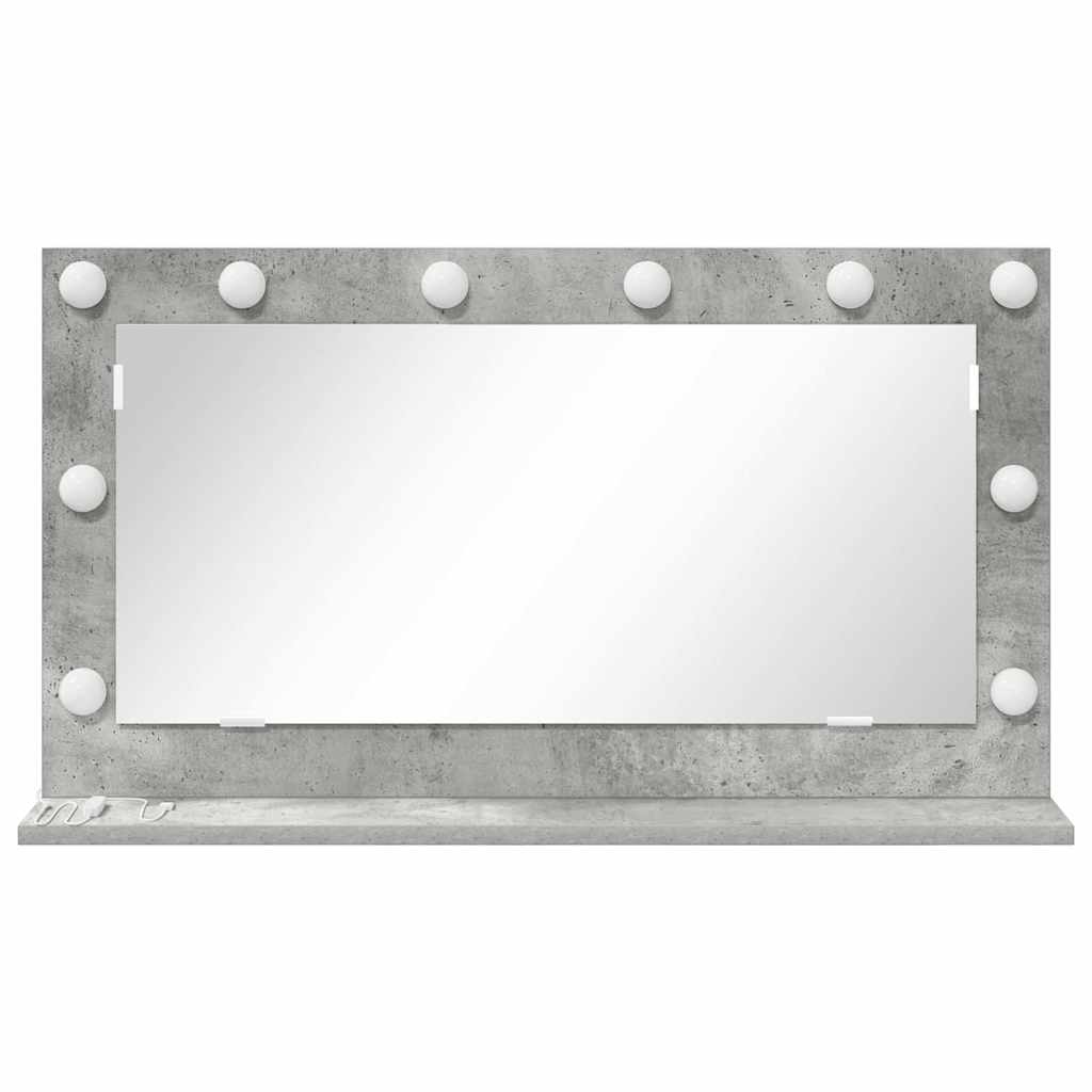 Specchio da Vanità Grigio cemento 80 x 45 x 18 cm Rettangolare