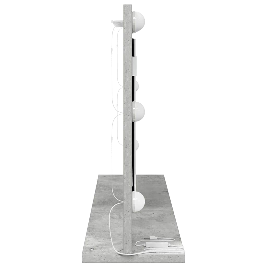 Specchio da Vanità Grigio cemento 80 x 45 x 18 cm Rettangolare