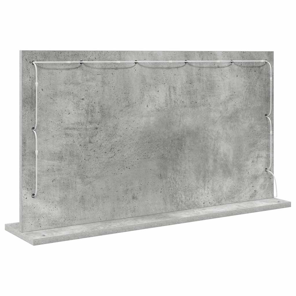 Specchio da Vanità Grigio cemento 80 x 45 x 18 cm Rettangolare