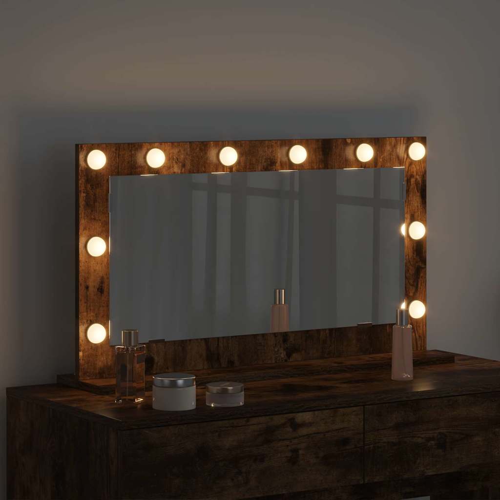 Specchio da Vanità Rovere fumé 80 x 45 x 18 cm Rettangolare