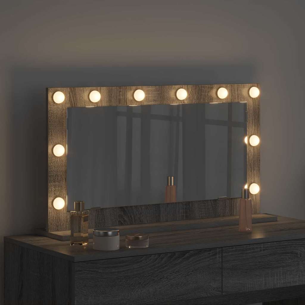 Specchio da Vanità Grigio Sonoma 80 x 45 x 18 cm Rettangolare