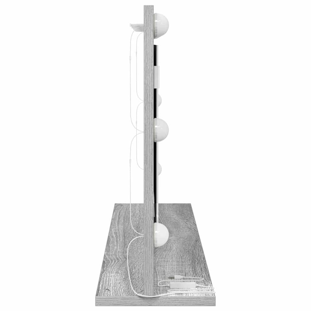 Specchio da Vanità Grigio Sonoma 80 x 45 x 18 cm Rettangolare
