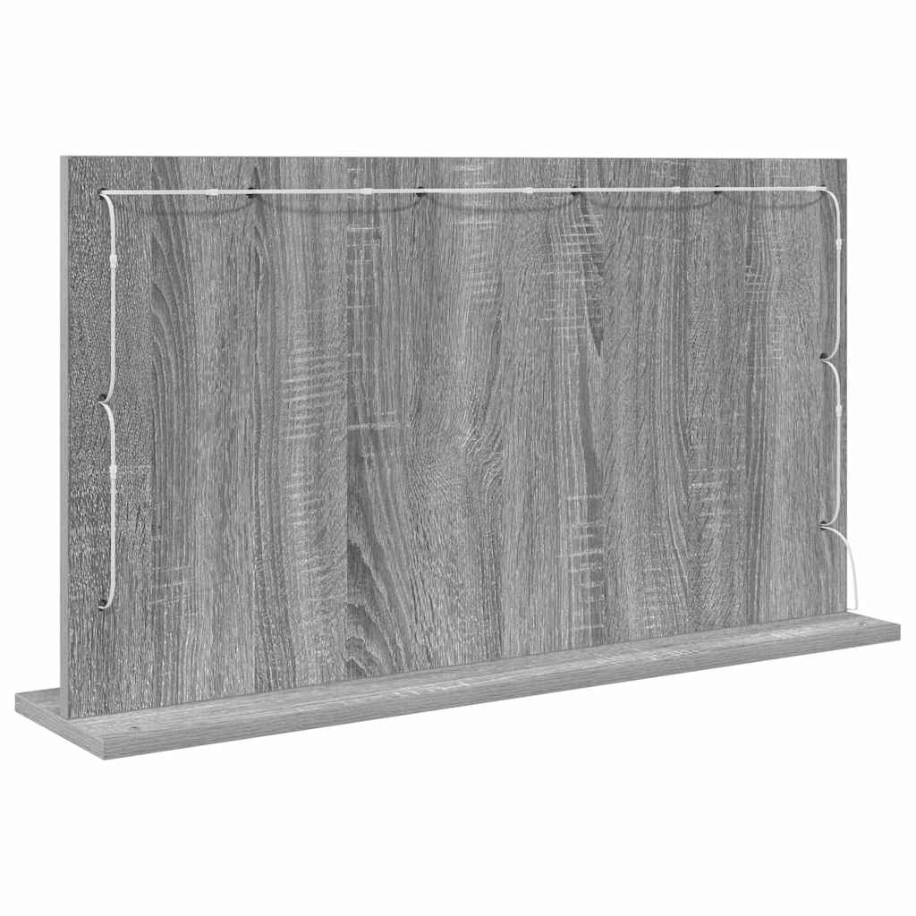 Specchio da Vanità Grigio Sonoma 80 x 45 x 18 cm Rettangolare
