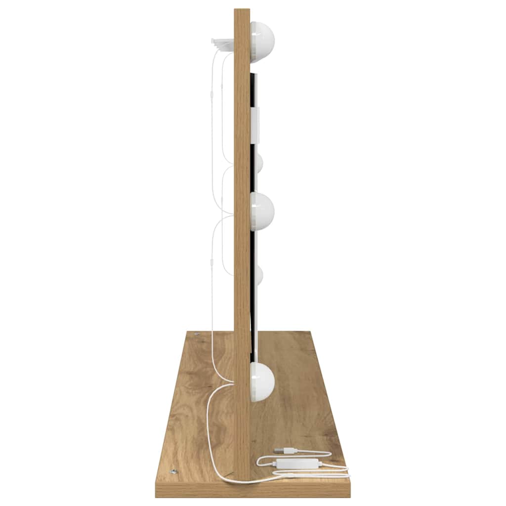 Specchio da Vanità Rovere artigianale 80 x 45 x 18 cm