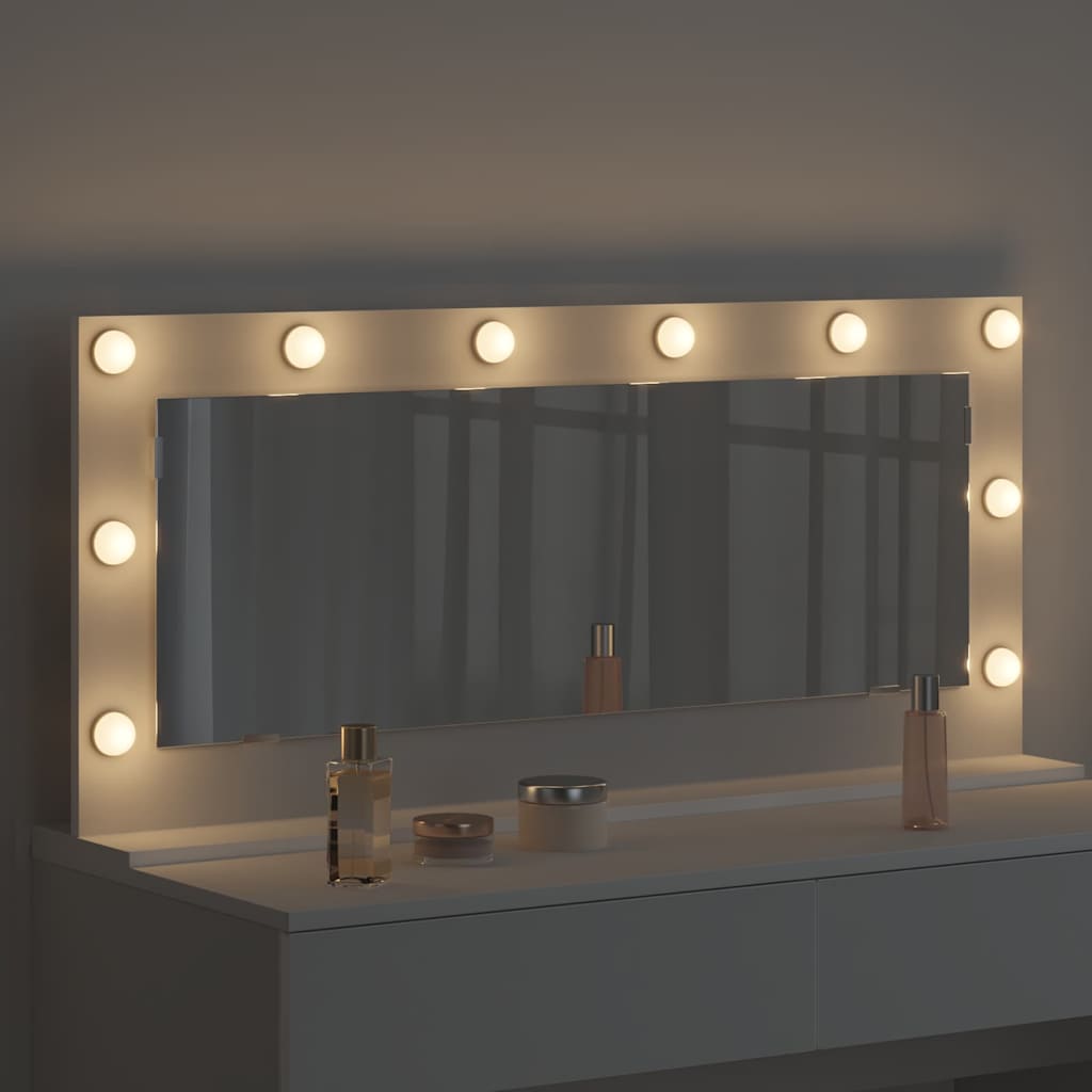 Specchio da Vanità Rettangolare Bianco 100 x 45 x 18 cm