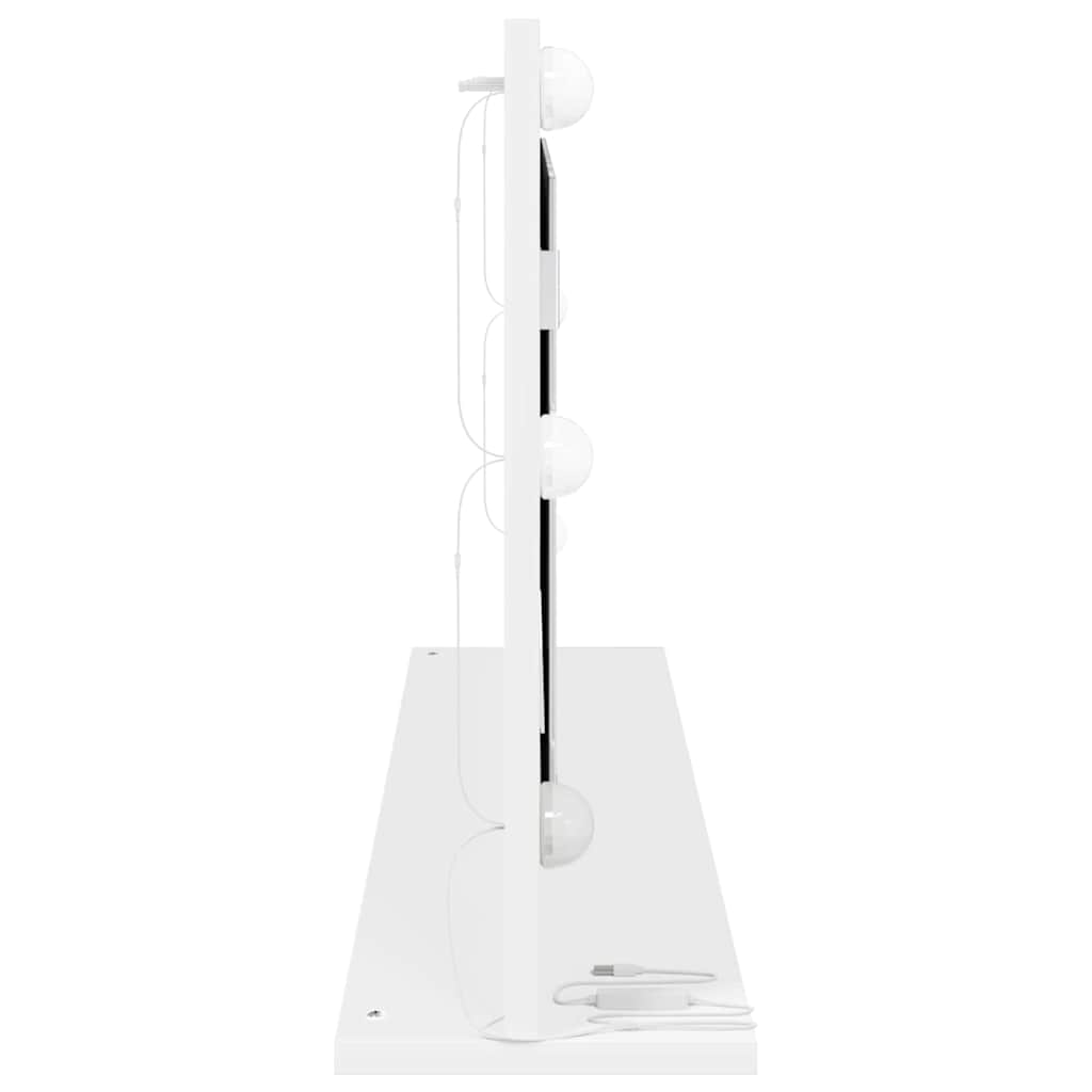 Specchio da Vanità Rettangolare Bianco 100 x 45 x 18 cm