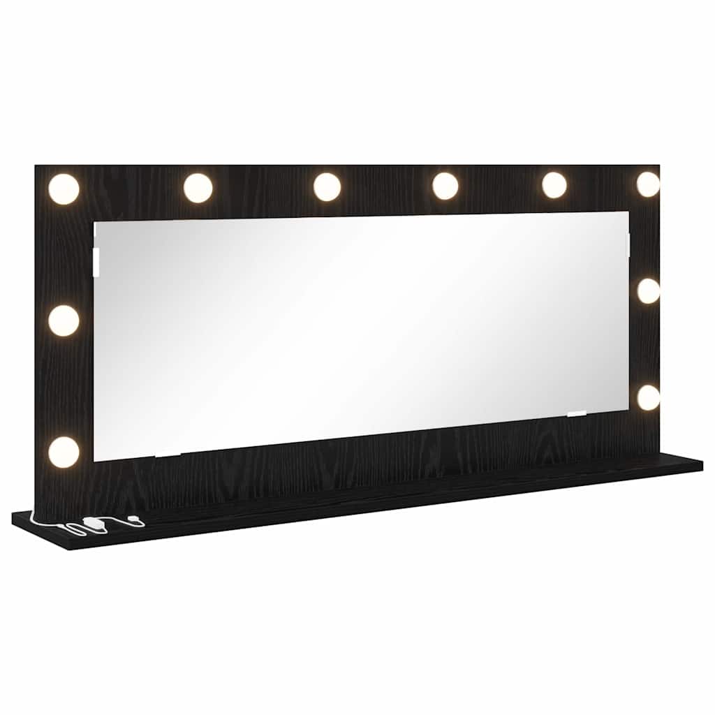 Specchio da Vanità Rovere Nero 100 x 45 x 18 cm Rettangolare