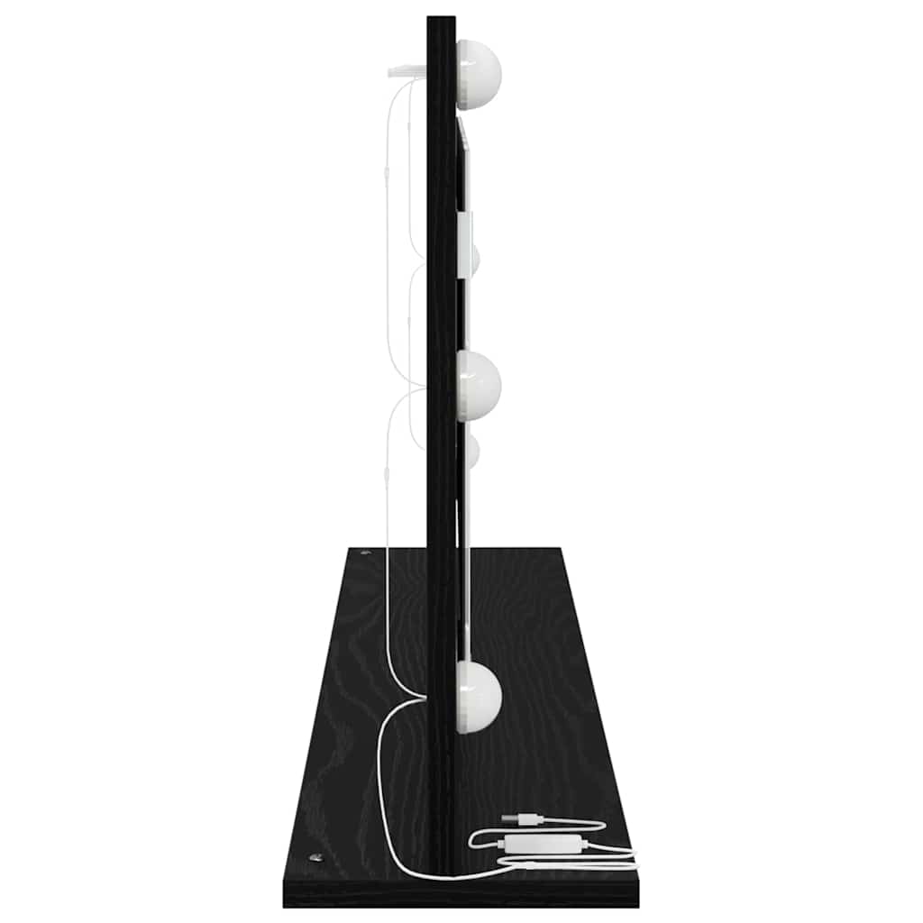 Specchio da Vanità Rovere Nero 100 x 45 x 18 cm Rettangolare